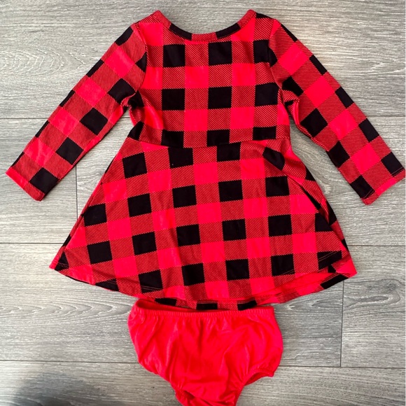 Cat and Jack red buffalo cotton dress size 18 months - Picture 2 of 3